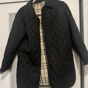 Burberry Black Quilted Jacket with Signature Check Lining